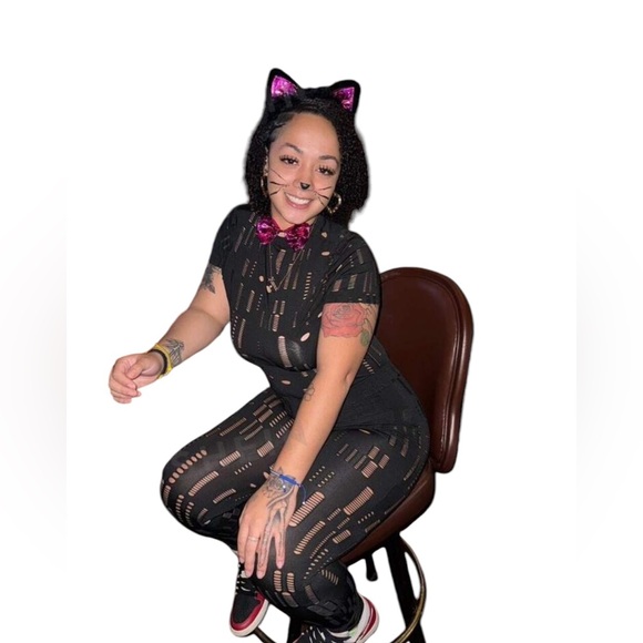 SHEIN 2 Piece Black Cut Out Tee & Leggings XXL - Picture 12 of 12